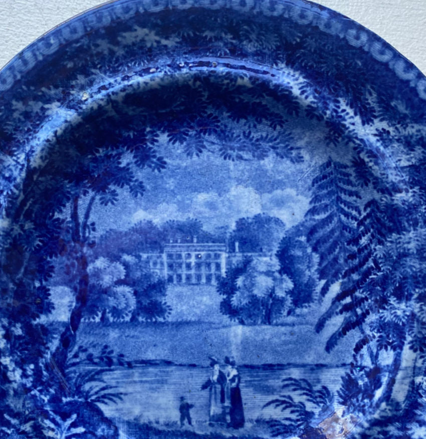 19th Century Historical Staffordshire Pearlware Plate Cannon Hall Yorkshire