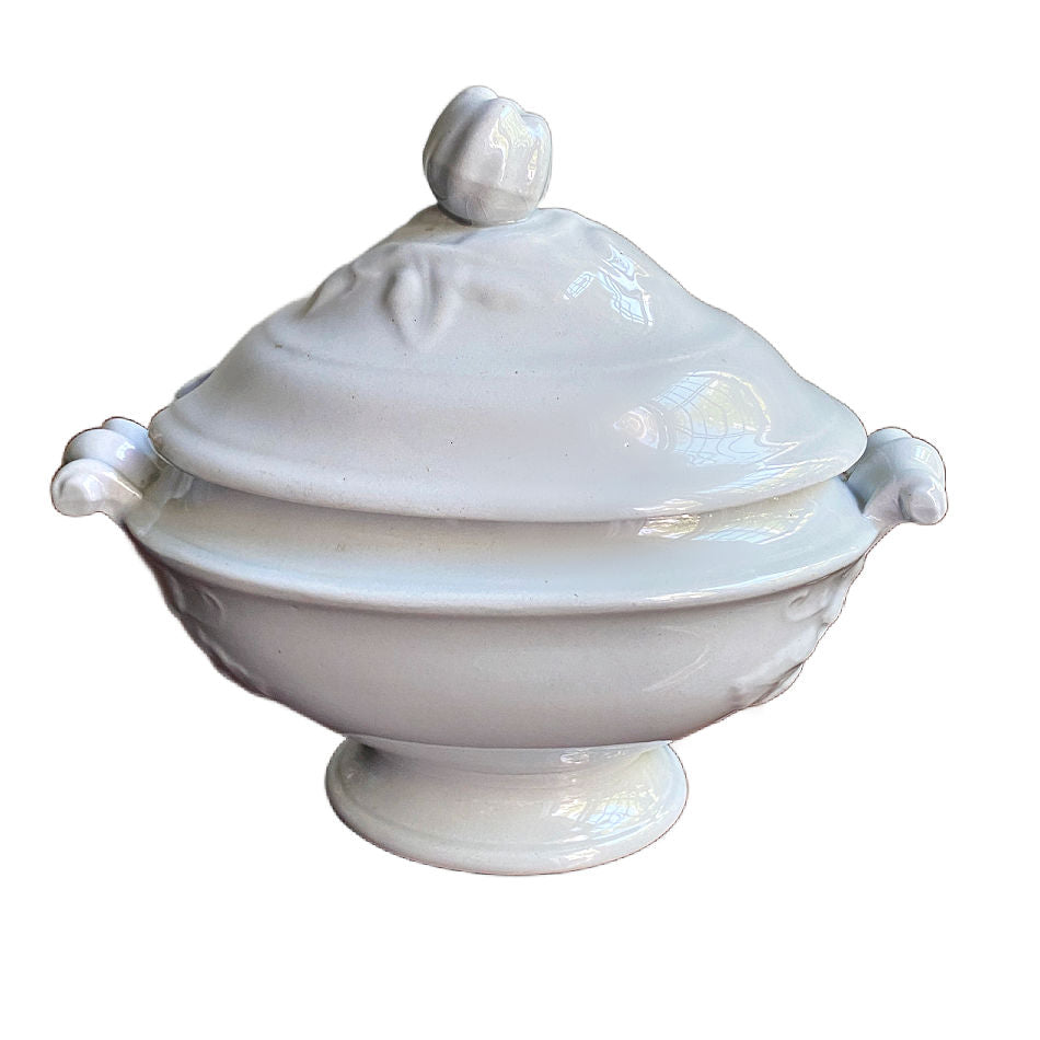 Antique E. Clarke English ironstone sauce tureen