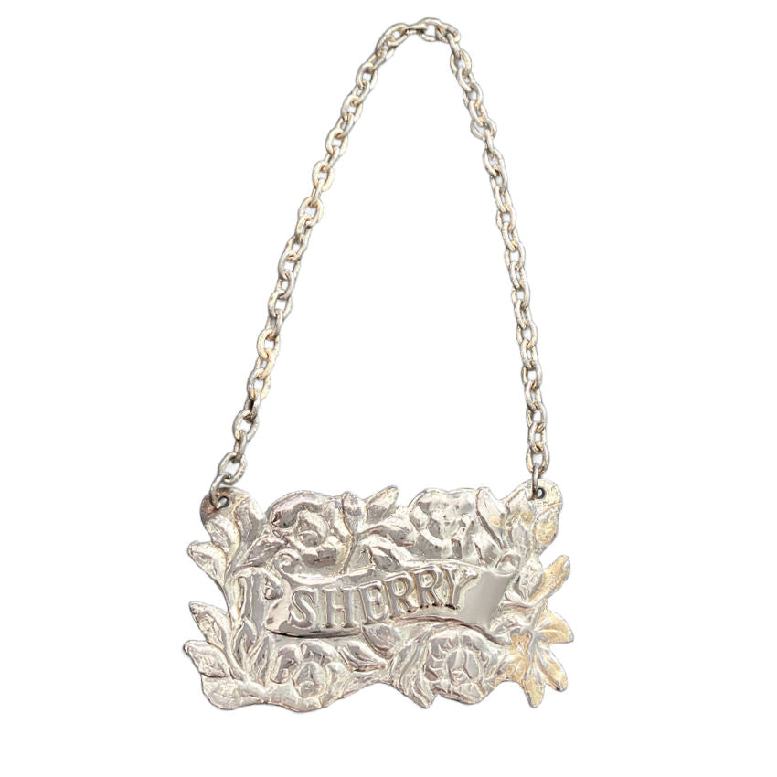 Vintage Silver Sherry Label