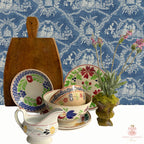antique spatterware and stick sponge painted bowls and plates