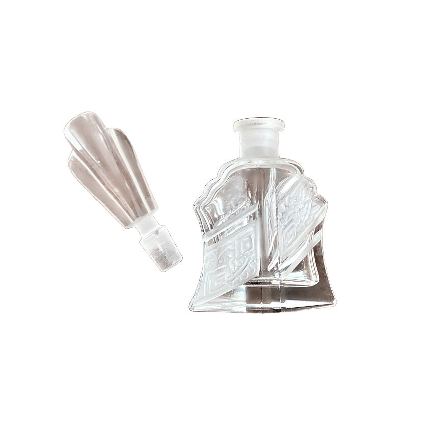 Art Deco Etched Crystal Perfume Bottle