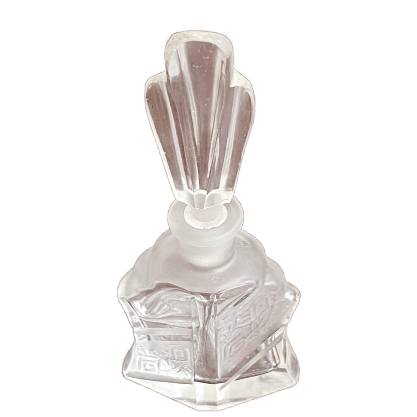 Art Deco Etched Crystal Perfume Bottle