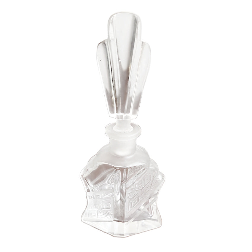 Art Deco Etched Crystal Perfume Bottle