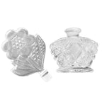 Art Deco Glass Perfume Bottle with Flower Stopper