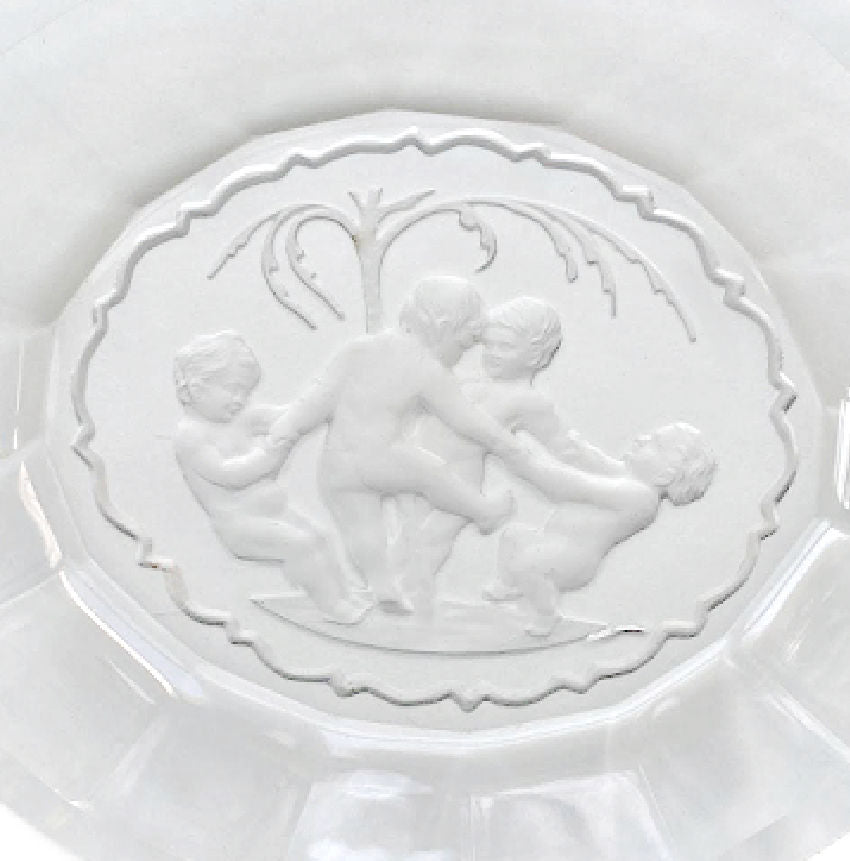 Art Deco Glass Intaglio Putti Dish