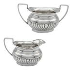 Sheffield silverplate creamer and open sugar set 4 piece service