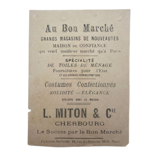 Antique Au Bon Marche Advertisement