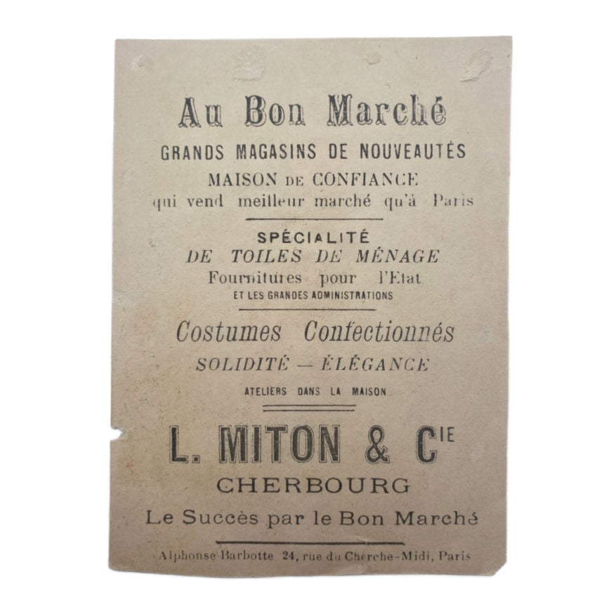 Antique Au Bon Marche Advertisement