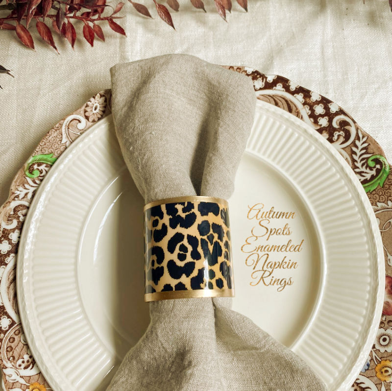 designer leopard napkin rings