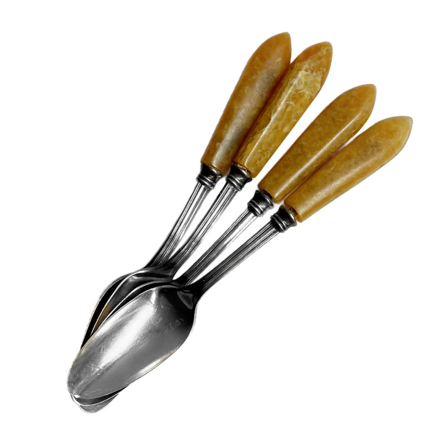 Vintage Silver Plated and Bakelite Cafe au Lait Spoon Set