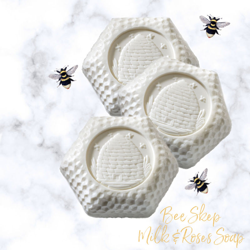 Honey and Rose bee skep soaps large