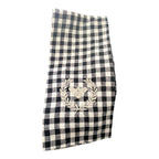 ARTE ITALICA Linen Embroidered French bee towel black and white check