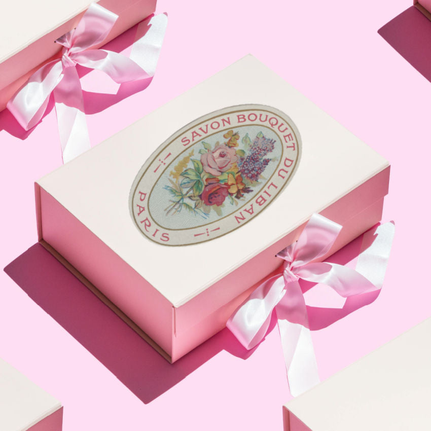 French Old Store Stock Savon Bouquet Soap Labels Set of 2