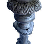 Brocante Cast Metal Silver Color Altar Candlestick with Pricket Spike — 23" High