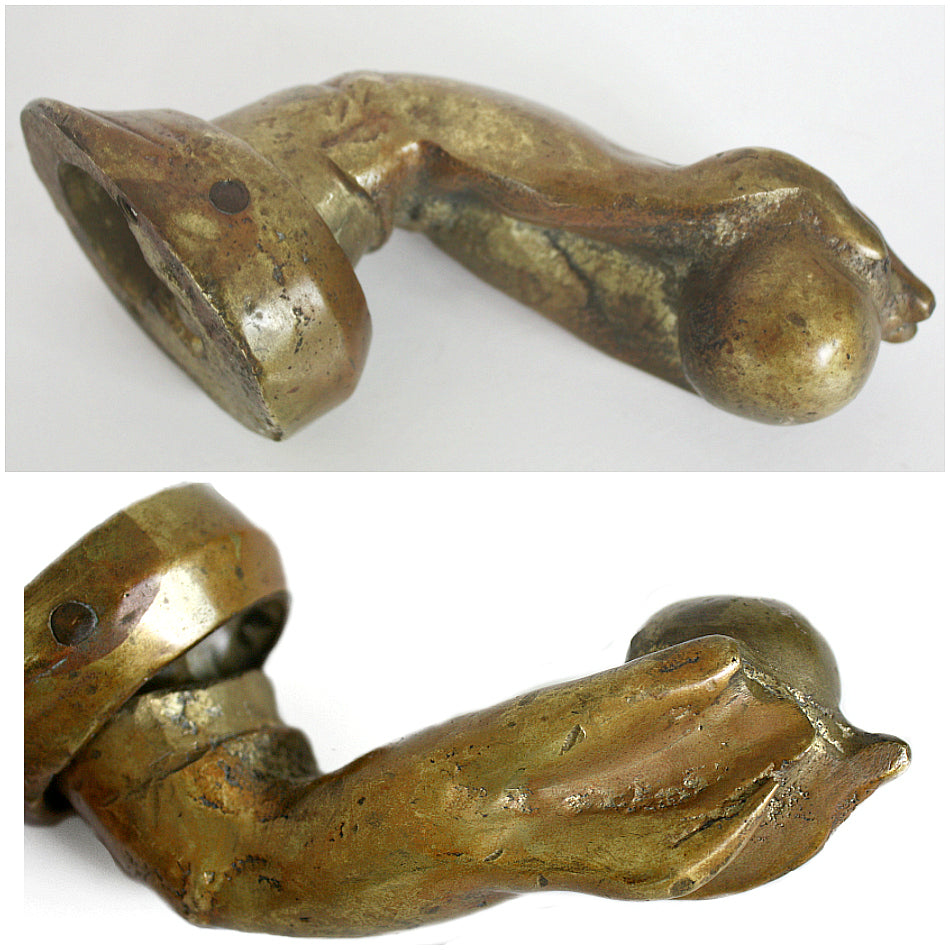 19th Century Bronzed Cast Iron Door Knocker Hand