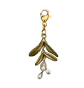 Cast Bronze Garden Vine Charm with patinated finish and freshwater pearls, delicate botanical jewelry, luxury collectible accent