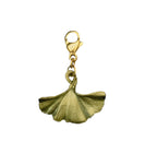 Cast bronze Ginkgo charm with green patinated finish by Michael Michaud
