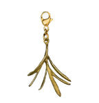 Cast Bronze Rosemary Charm with patinated herb sprig design, part of FrenchGardenHouse Botanical Charms Collection, ideal for layered necklaces.