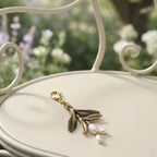 Cast Bronze Garden Vine Charm with Freshwater Pearls | Botanical Collection