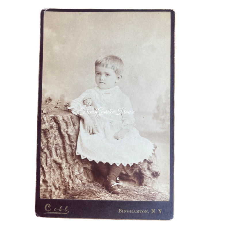 Antique Photograph by  George N. Cobb of a Little Girl and Her Doll