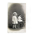 Antique Studio Photo Girl with Fabulous Antique Doll