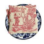 Large handmade French linen sachet with Chinoiserie fabric, filled with Provence lavender for a timeless, elegant scent and refined French country charm.