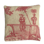 Large handmade French linen sachet with Chinoiserie fabric, filled with Provence lavender for a timeless, elegant scent and refined French country charm.