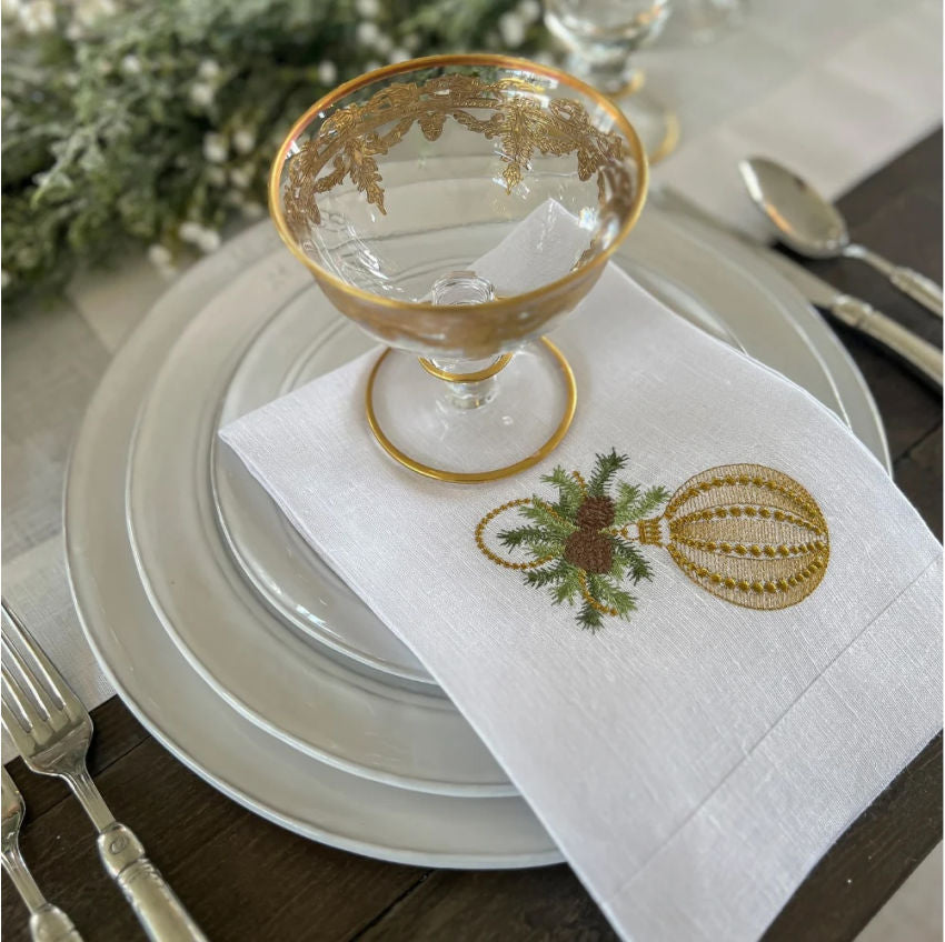 Christmas Ornament Tri-Fold Napkin Set of 2