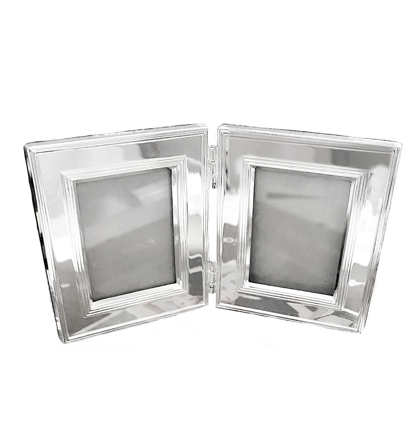 Vintage French Christofle Silver Double Photo Frame