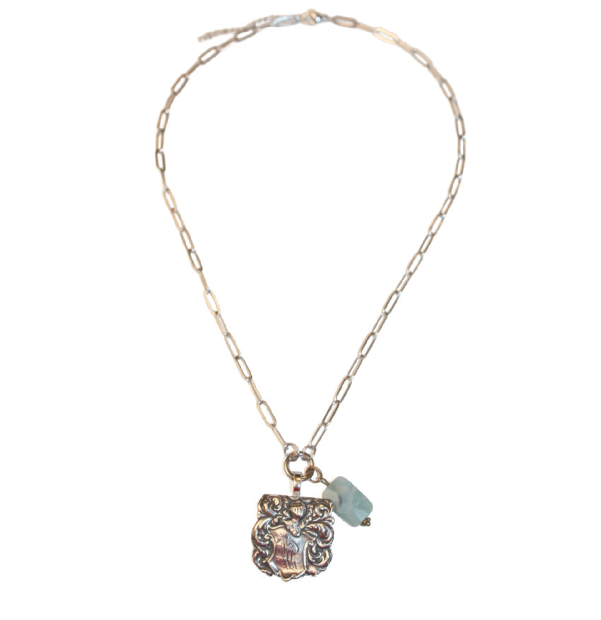 Objet Trouvé Luggage Tag Charm Necklace in Sterling