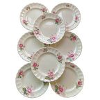 Vintage Spode Dubarry floral transferware plate close up English porcelain