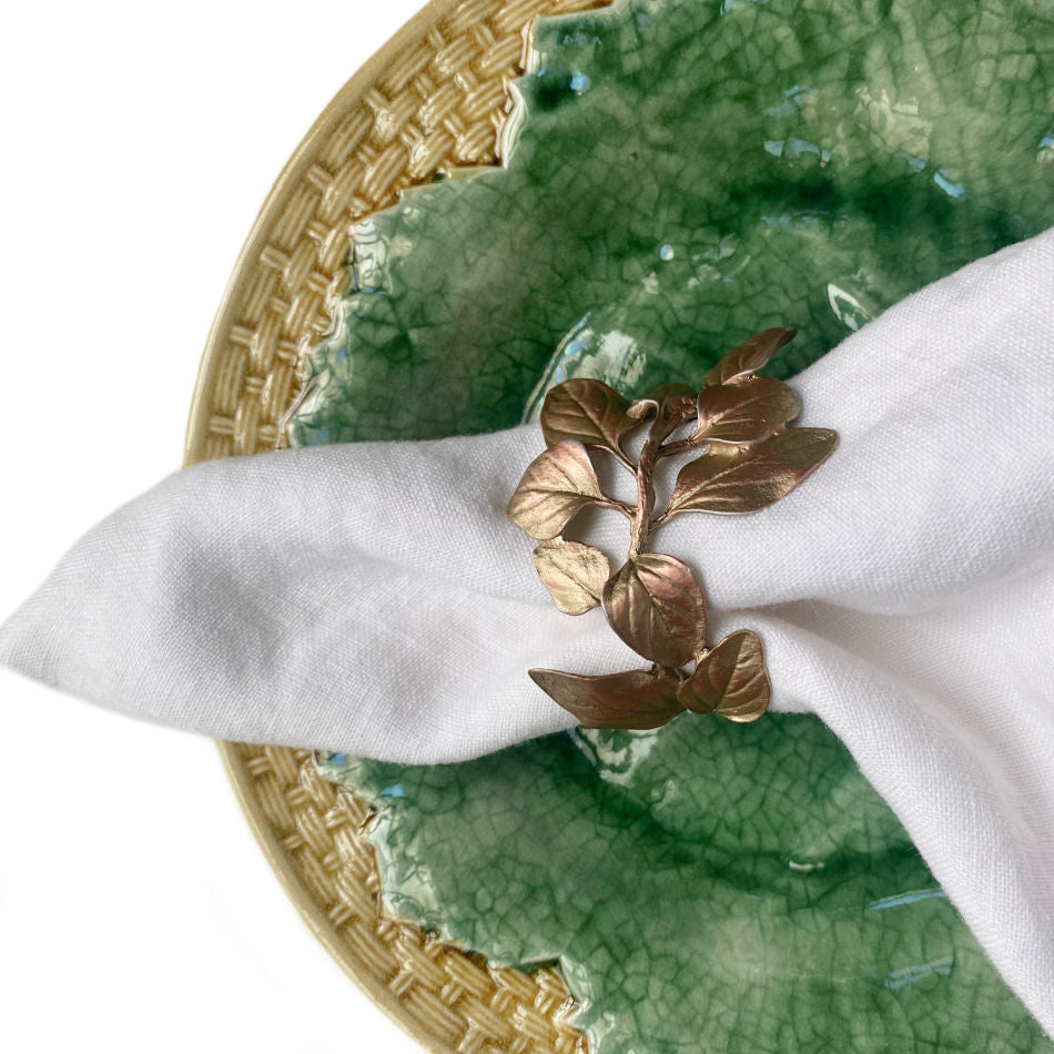 8 Hand Cast Pewter Herbes Napkin Rings