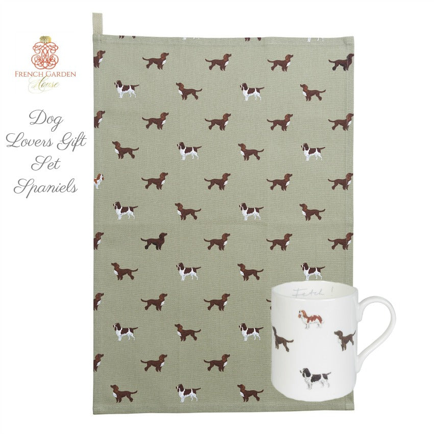 Spaniels Dog Mug and Towel Gift Set