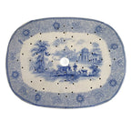 Early 19th‑Century large blue and white mazarin strainer drainer, Staffordshire style, front view