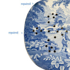 English pearlware mazarin drainer with professional repairs