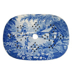 Early 19th-century mazarin strainer by John & William Brameld, blue and white pearlware, front view