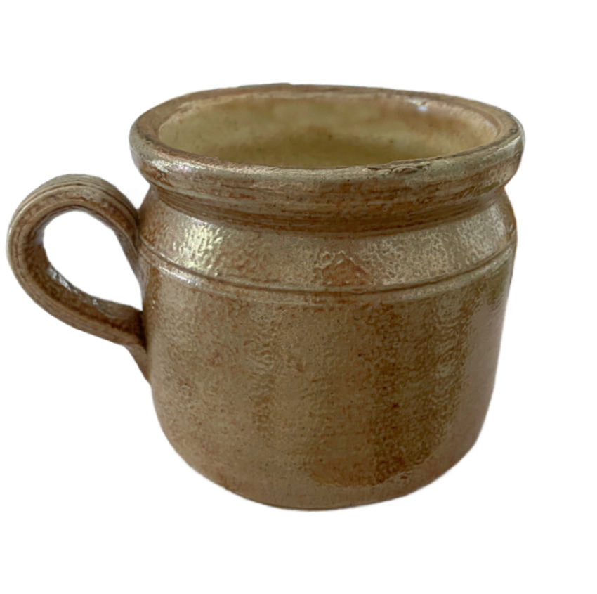 Early 19th century stoneware confit pot for herbs or utensils