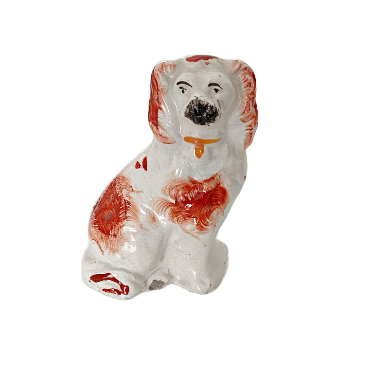 Early Antique Staffordshire Pottery Spaniel Dog
