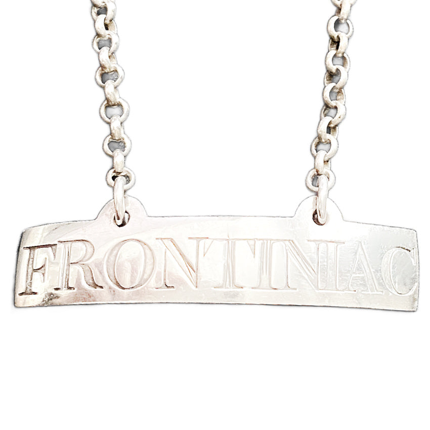 Antique Silver Plain Escutcheon Wine Label Frontiniac