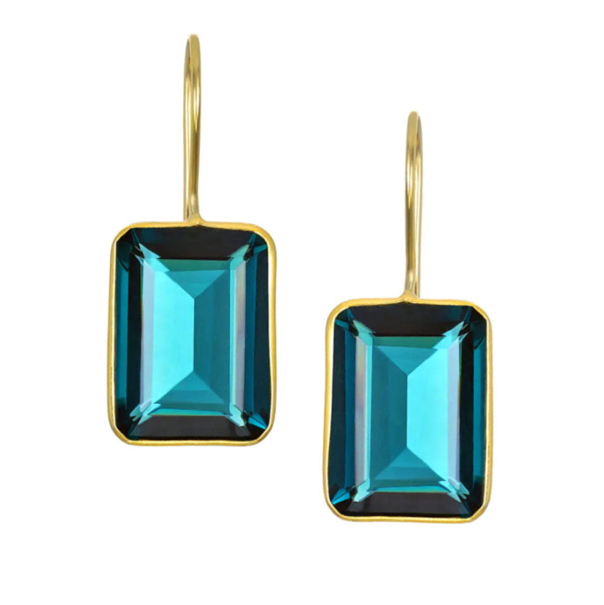 Elegance Viridian Emerald-Cut Earrings