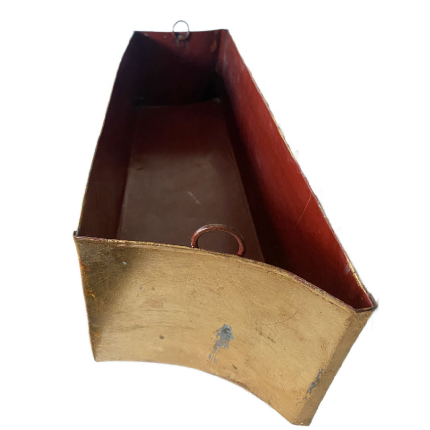 Elegant Italian Tole Planter in Black and Gold