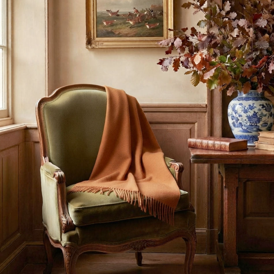 Luxury Baby Alpaca Throw - Warm Ember