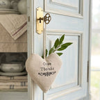 Embroidered Linen Give Thanks Heart Sachet