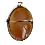 Estate 14k Gold Hand-Carved Shell Cameo Pin/Pendant  – Portrait of a Lady