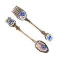 European Enameled Tea Service Spoon & Fork