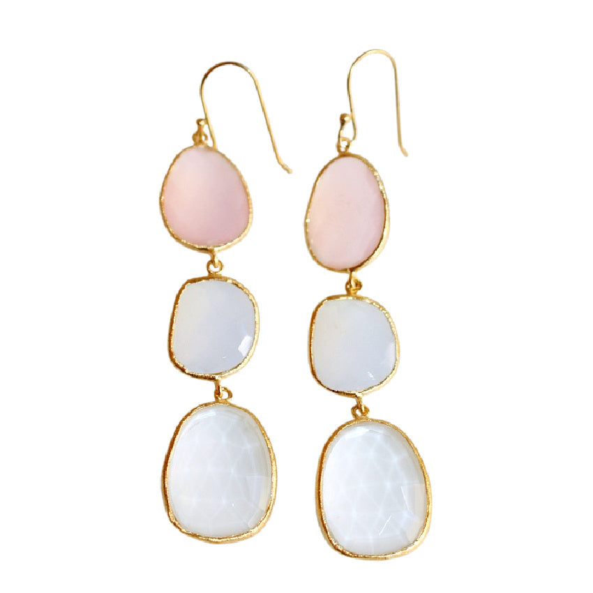 Calcedony Gold Vermeil Drop Earrings