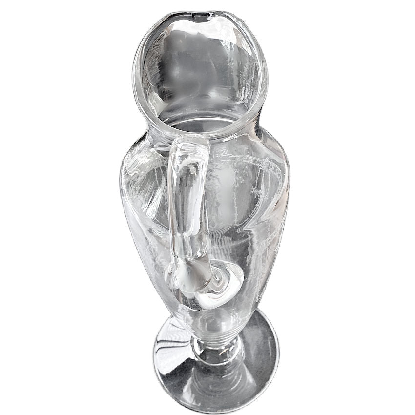 Exceptional Antique Etched Glass Pitcher