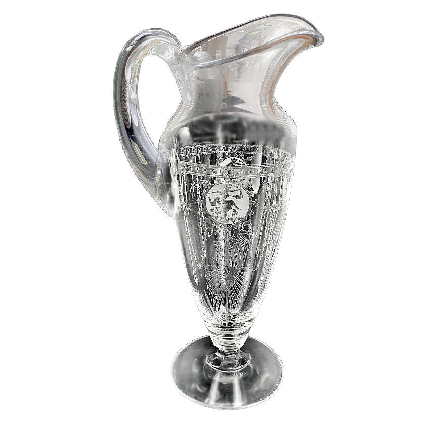 RARE Antique Heisey Glass Pied Piper Huge Pitcher
