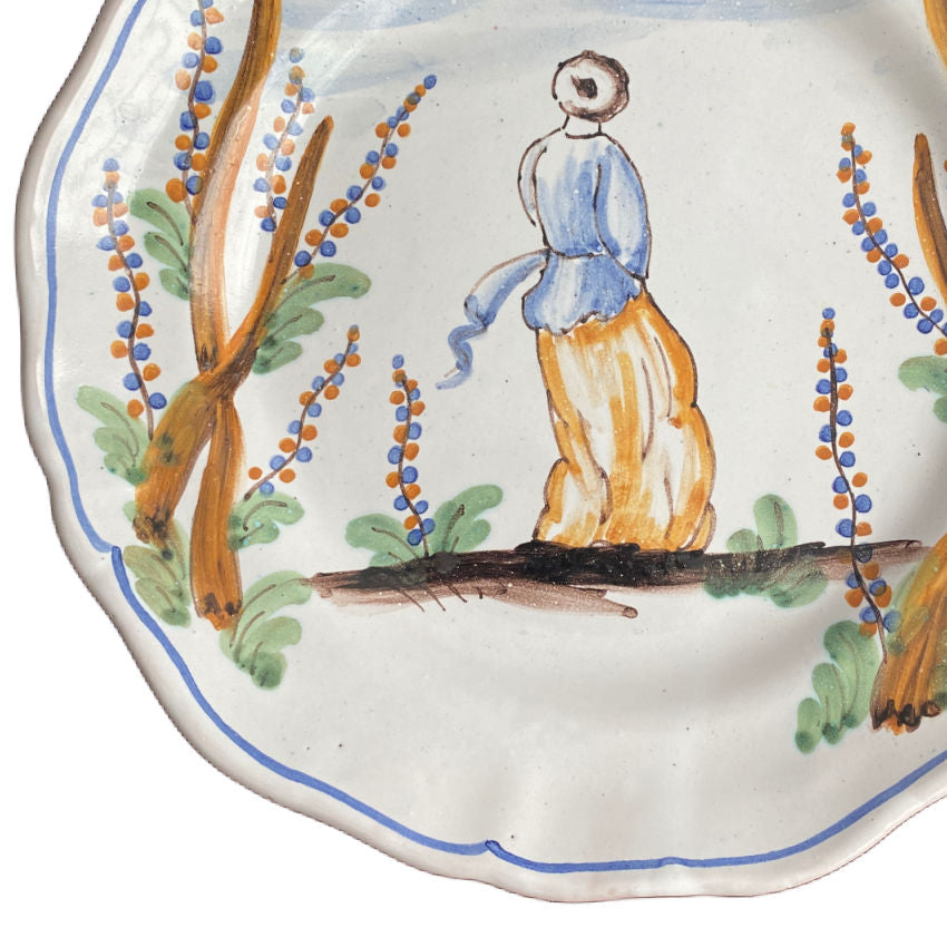 Exceptional French Hand Painted Faience Plate