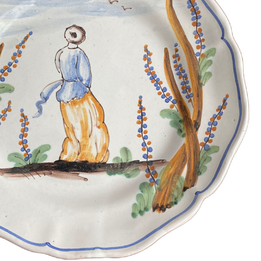 Exceptional French Hand Painted Faience Plate